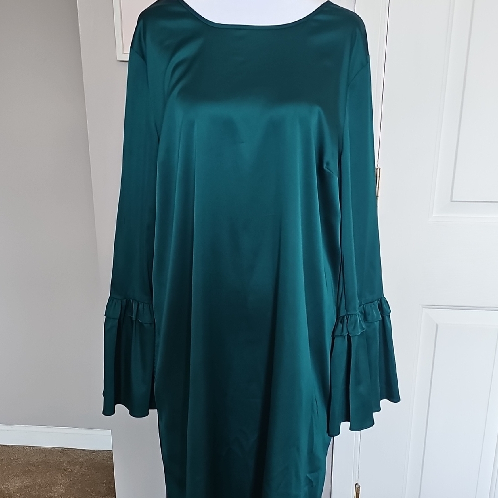 Worthington Teal Long Sleeve Dress